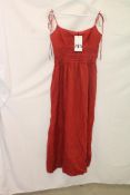 Zara Cotton Midi Dress, Red, UK M