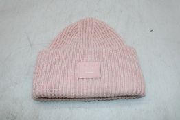 Acne Studios Large Face Logo Beanie, Pink, New Without Tags