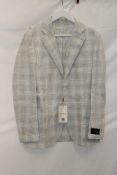 Gutteridge Linen Blend Patterned Blazer, Grigio Melange, Size 50