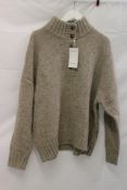 Eden Park Aberdeen Chunky High Neck Jumper, Cement, Size M