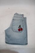 Hollister Skater Baggy Extra Wid Fit Through Leg Jeans, Light Blue, Size 28/30