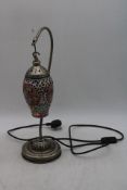 Hand-made Turkish Mosaic Table Lamp with Bronze Base
