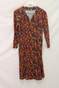 David Nieper Winter Floral Keyhole Dress, Multi, Size 10