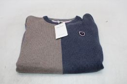Eden Park Crewneck Sweater, Beige/Blue, Size M