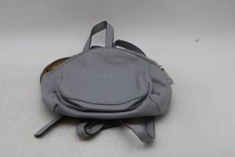 Coccinelle Women's Leather Backpack, Steel Grey