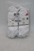 Six Packs of Levi's Low Cut Batwing Logo Socks, White, UK 2.5-5, 3 Pairs Per Pack
