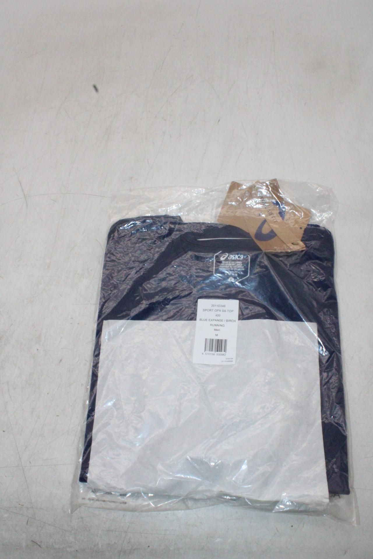 Six Asics Men's Sport GPX Short Sleeve Running Top, Blue Expanse/Birch, Size XL