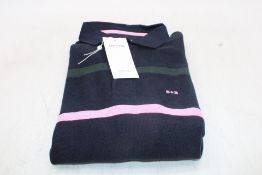 Eden Park Capitole Long Sleeve Ruby Polo Top, Blue/Green/Pink, Size M