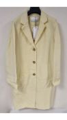 Oui Women's Boiled Wool Coat, Soft Yellow, UK 10