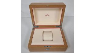 OMEGA Wooden Watch Box Jewellery Case, 22 X 17 X 10cm. Damaged Gift Box