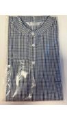 Savile Collection Men's Collarless Cotton Nightshirt, Blue, Size L