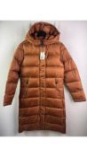 Jott Karachi Long Hooded Down Jacket, Caramel, Size XS