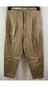Nicholas Daley Men's Two Pleat Trousers, Beige, Size 30