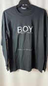 Three Boy London Men's LS T-Shirt, Black, XL, New
