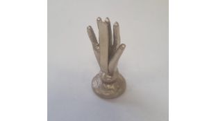 Doing Goods Matte Jana Hand Brass Card Holder, Gold Matte, 10 Pack