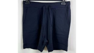 Two Allude Women's 100% Wool Shorts, Navy, Large