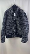 Philipp Plein Men's Racing Wool Bomber Jacket, Black, White, Size Large, Sample