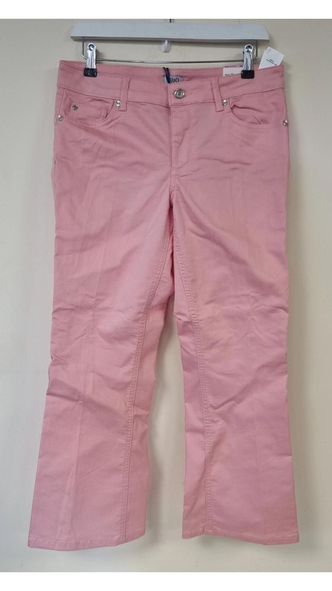 Liu Jo Women's Bottom Up Cropped Trousers, Pink, Size W31 L25
