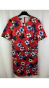 Escada Print Midi Dress, Red/Blue Flower Print, Size 40