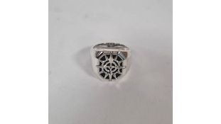 Thomas Sabo Black Compass Signet Ring TR2274-641-11, Size 52, No Box