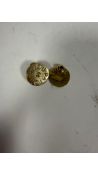 Patou Women's Coin Earrings In Gold Plated Brass, No Box, Few Scratches