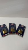 Three Abus 55/40 Brass Padlocks