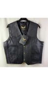 Two Leatherlick London Men's Waistcoats, Black, Size XL