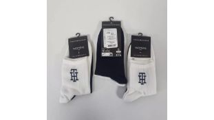 Seven Packs of Tommy Hilfiger Women's Crew Socks, 6 Pairs Per Pack, Size UK 6-8