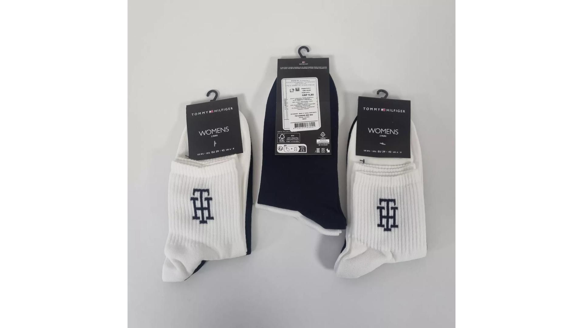 Seven Packs of Tommy Hilfiger Women's Crew Socks, 6 Pairs Per Pack, Size UK 6-8