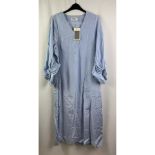 Dranella Women's Silk Long Sleeve Midi Dress, Sky Blue, Size L