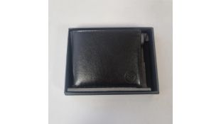 Maxwell Scott The Rocca Leather Bifold Wallet with Coin Section, Night Black