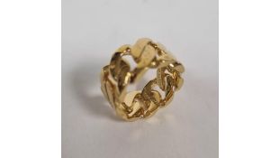 Thomas Sabo SS 925 Gold Plated Links Ring TR2328-413-39, Size 52 (Tarnished), No Box