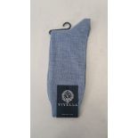 Four Pairs Viyella Men's Ribbed Socks, Blue, Size UK 6-11