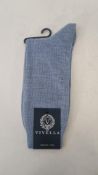 Four Pairs Viyella Men's Ribbed Socks, Blue, Size UK 6-11