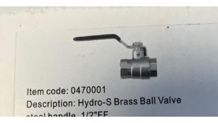 Ten Hydro-S Ball Valve Brass Nickle Plated, 1/2 Female Thread