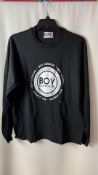 Three Boy London Men's LS T-Shirt, Black, XL, New