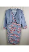 Condici Mother of The Bride Dress and Jacket, Blue/Pink Floral, Size 12 UK