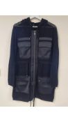 Monari Cargo Rock Hooded Knitted Jacket, Black, Size 10 UK