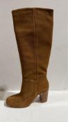 Iris & Ink Women's Cognac Suede Knee Boots, Brown, UK 6.5