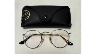 Ray Ban Unisex Round Frame, Gold, 47 21 140