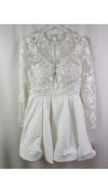 Portia & Scarlett Long Sleeve Mini Dress, White, Lace, Size 10