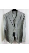 John Henric Men's Satino Linen Jacket, Green, Size UK 46