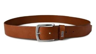 BOSS Jor Logo Belt, Medium Brown, Size 90