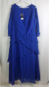 Bridees Women's Floor Length Ruffle Dress, Blue, Size 20