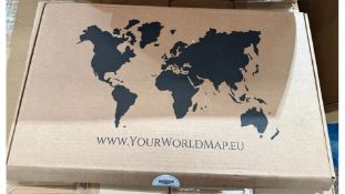 YourWorldMap World Map, Wood Brown Coloured, Small, 150 X 90cm