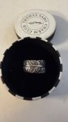 Thomas Sabo Women's Ring, Feather Pavé, 925 Sterling Silver, Blackened, TR2159-643-11, Size 52