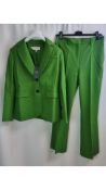 HOBBS Women's Anela Jacket and Trousers, Green, Size UK 10
