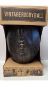 Six Robert Frederick Vintage Rugby Ball In Kraft Box, Brown