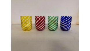 Gambaro & Tagliapietra Murano Set of 4 Glasses, Various Colours