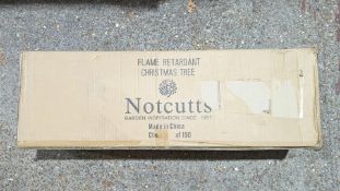 Notcutts Flocked Slim Sandringham Christmas Tree with Pine Cones, 6.5ft